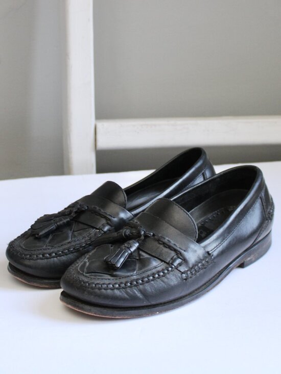 Johnston & Murphy Black Woven Leather Tassel Slip-On Kiltie Loafers Mens Size 9 main image 6